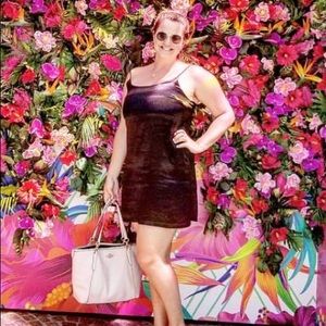 Satin urban outfitters black dress